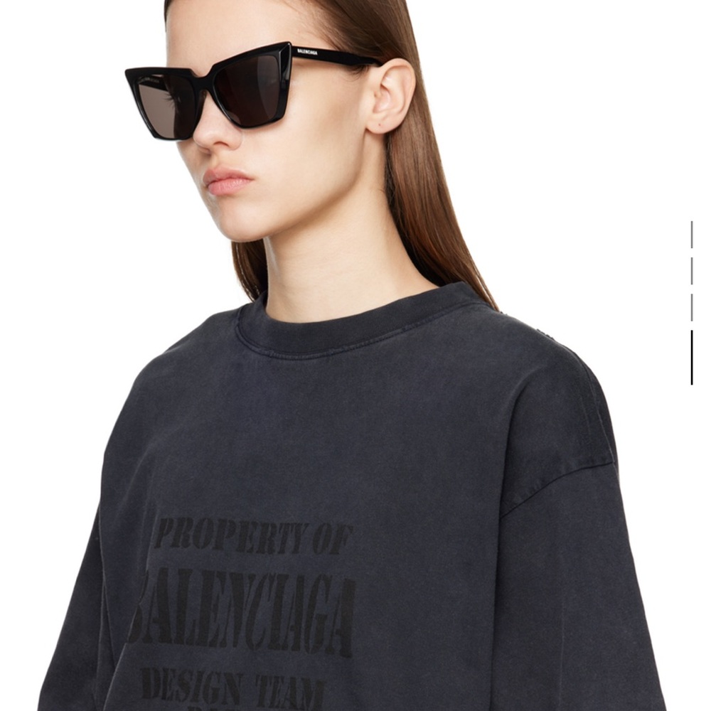 BALENCIAGA Black Cat-Eye Sunglasses